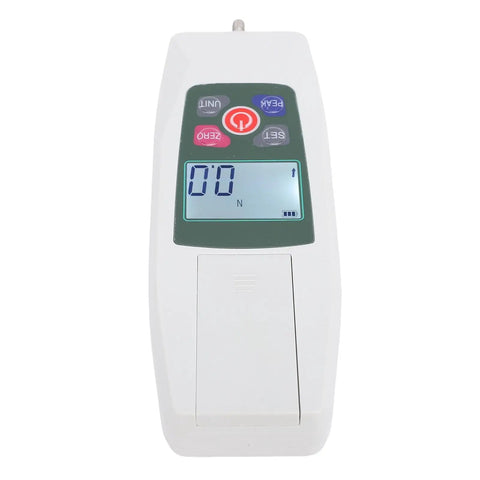 Digital Push Pull Force Meter 5N Portable Handheld Gauge With Backlit LCD Auto Power Off Six Test Heads For Lab Workshop On The Go Measurement And Quality Control, front view