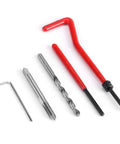 Thread Repair Kit With 30 Piece Insert Tool Set M5 For Restoring Damaged Internal Threads And DIY Field Repairs With Wire Inserts Installation Wrench Drill Bit And Lug Breaker Tool In Durable Stainless Steel, red handle tools