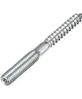 M8 Zinc Plated Hanger Bolts 8 Pack Double Headed Screws Heavy Duty Carbon Steel With Self Tapping Ends Perfect For Furniture Legs Built Rock Solid For Dead Simple Install, close-up of a single bolt.