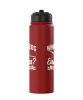 Red stainless steel insulated water bottle for sailplane pilots and glider enthusiasts, built for on the go hydration, aviation fans.