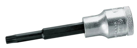 Close-up of a torx socket from 40 Piece One Half Inch Drive Socket And Spanner Set Pro Grade With Dual Color Foam Tool Module