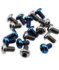 High Strength Pro Grade T8 Torx Titanium Screws Featuring M2.5 Thread, six screws in blue ceramic coating, perfect for knife handle swap.
