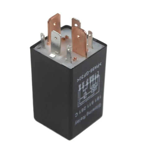 Heavy Duty Glowing Relay For Excavator And Forklift Equipment Replacement Part showing copper contacts and solid black casing.