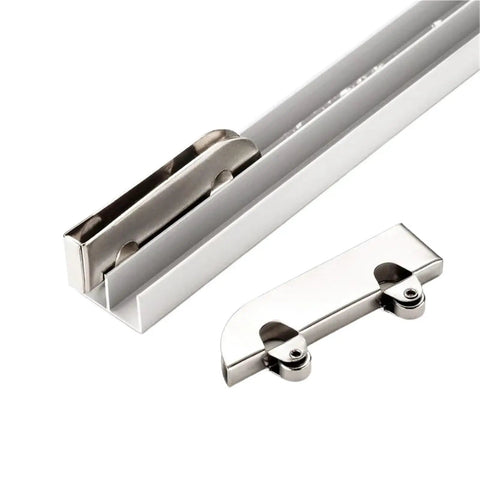 Heavy Duty Soft Close Drawer Slides Kit 4 Pieces Stainless Steel With Pulley System 5mm Glass Sliding Door Wheel Clamp