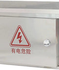 Weatherproof Stainless Steel Junction Box Enclosure With Hinged Cover And Mounting Plate, Heavy Duty Built To Last DIY Electrical Cabinet For Outdoor Controls, 60 cm Long By 20 cm Wide By 80 cm High, front view