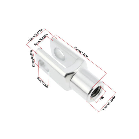 Two Piece M6x1 Right Hand Female Thread Y Connector For Air Cylinder Rod Clevis End 31mm Heavy Duty Carbon Steel Joint For Electronic Automation Equipment, 31mm, M6