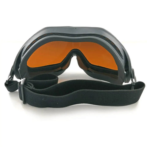 Professional Laser Safety Glasses Delivering Bulletproof OD6 Deflection For Yag Blue Green Lasers And Uv Curing Rigs, black frame with brown tinted lenses.