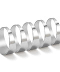 Five 3-inch polished stainless steel pie-cut rings for exhaust systems