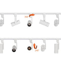 LED Track Lighting Heads With 24 To 60 Degree Adjustable Beam High Output Budget Friendly 13.5W mounted on track, showing adjustability