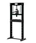 Tough As Nails 12 Ton Hydraulic Shop Press With Adjustable Work Table And Press Plates For Serious Garage Repairs Bearing Removal And Custom Metalworking Projects Black, front view showcasing steel construction.