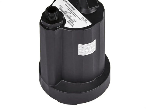 One Quarter HP Submersible Utility Pump With Thermoplastic Build, 31 GPM Flow, 10 Ft Grounded Cord, Bottom Suction, Black Housing