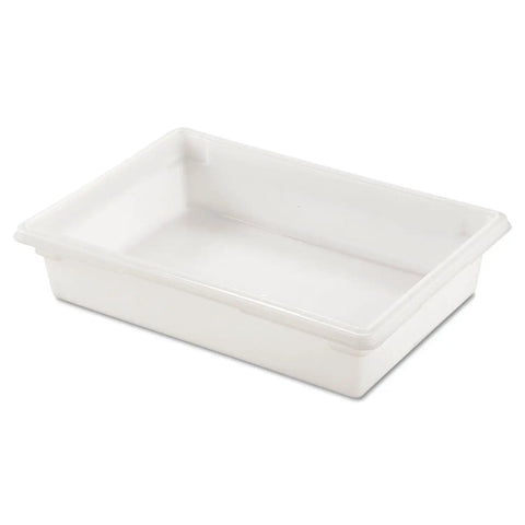 Pro-Grade Restaurant-Ready Food Storage Box 34 Quart 8.5 Gallon For Kitchen Cafeteria, BPA-Free White Polyethylene, angle view