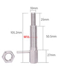 Heavy Duty Retractable Indexing Spring Plunger With L Handle And Nut Precision M16 Replacement Pin, stainless steel, dimensions labeled.
