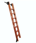 Wooden ladder from Sliding Barn Door Kit With Ladder Rail System For Double Interior Doors Heavy Duty Rolling Ladder Hardware