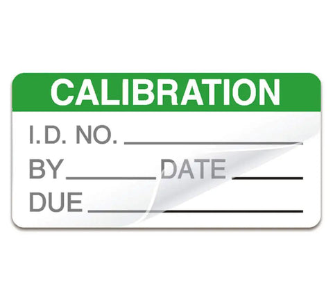 Laminating Calibration Labels 2x1 Inch Waterproof Write On Stickers For Easy NIST ISO 9000 Compliance, Audit Ready Calibration Records, Durable Weatherproof Labels For Industrial Equipment on a calibration label