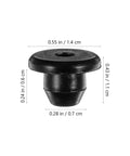 Five Pack Hydraulic Jack Oil Plugs For Floor And Bottle Jacks Flat Head Reservoir Filler Plugs Rubber Bung Replacement Accessories Fits 0.55 Inch Hole 14mm Universal Fit For Horizontal Jacks Easy Snap In, showing dimensions