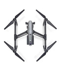 Inspire 2 Drone Refurbished For Pro Filmmaking With Sense And Avoid, top view showing propellers and camera compatibility features