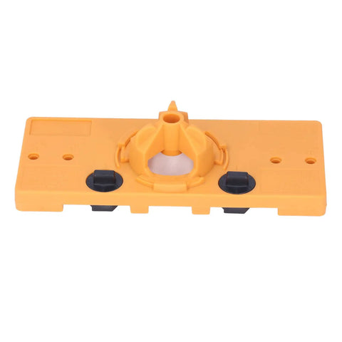 Heavy Duty Aramox Hinge Hole Saw Jig For Woodworking Pros, yellow jig for precise 35mm concealed hinge installation.