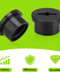 SpeedFlex Chinstrap Thumb Screws And Bladder Valve Caps For Football Helmets shown on green background with safety and efficiency icons.