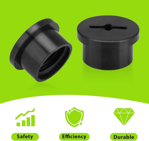 SpeedFlex Chinstrap Thumb Screws And Bladder Valve Caps For Football Helmets shown on green background with safety and efficiency icons.