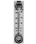 Front view of Go-To Adjustable Panel Mount Gas Flow Meter for Welding and Air Systems, Regulator Style Gauge, Clear Acrylic Body
