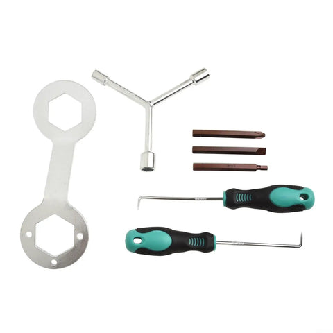 7 Piece Washing Machine Disassembly Tool Kit with Retractors, Disassembly Wrench, Chrome Vanadium Drill Bits, Three Prong Socket Wrench