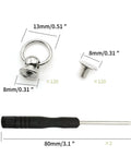 Kick Up Your Craft Game With 120 Zinc Alloy Silver Screwback Rivets And Pull Ring Studs, Featuring A Handy Mini Driver For Hella Durable Leather Bags Phones And Denim Fixes. Image showing 8mm rivets and a mini driver.