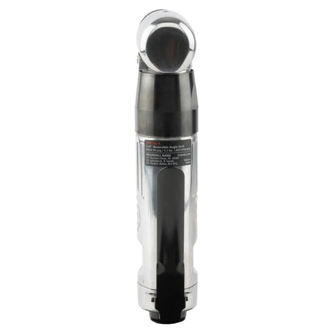 Front view of Right Angle Reversible Air Drill With Three Eighths Inch Keyed Chuck, 1800 RPM, 0.33 HP, Aluminum Housing.