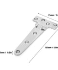 Adjustable Door Hinges For Quiet Close And Smooth Operation T Type Thickened Stainless Steel 151x75x4.5mm side view