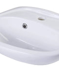 Porcelain Wall Mount Basin With Overflow For Small Bathrooms White Ceramic Sink Compact Fifteen And A Quarter Inches Wide Nine Inches