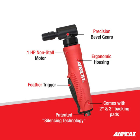 Industrial Grade Pneumatic Angle Die Grinder Dropping A Solid 18000 Rpm Kick with ergonomic housing and feather trigger.