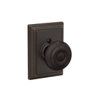 Georgian Door Knob With Addison Trim Aged Bronze Non Locking Hall And Closet Passage Door Knob For Interior Doors Easy Install with screws
