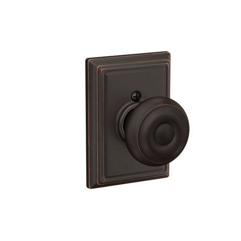 Georgian Door Knob With Addison Trim Aged Bronze Non Locking Hall And Closet Passage Door Knob For Interior Doors Easy Install with screws