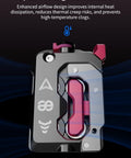 DXC Extruder With Helical Gear Dual Drive System Open Cooling For K1 Series 3D Printers front view showing cooling design