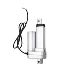 Straight Up Linear Actuator Motor Delivering 1000N Thrust Along 50Mm Travel with aluminum shaft and motor wiring.