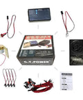 Container Truck Lighting And Voice Vibration System For RC Trucks And Cars 1/14 Scale components with black housing and LED lights