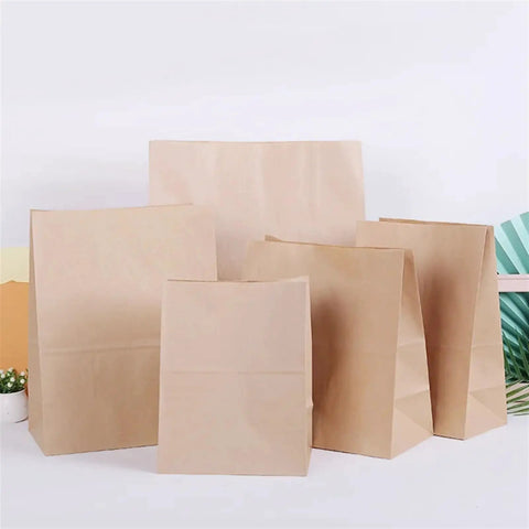 Kraft Paper Bags Khaki Party Favor Bags Set Of 50 Or 100 Pcs In 28x28x14 Cm Eco Friendly Gift Bags for treats and gifts