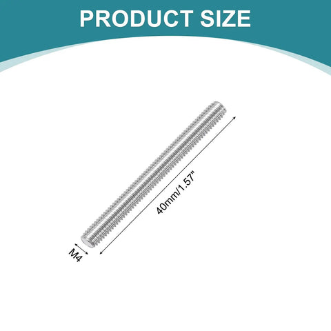 20 Pack M4 40mm Fully Threaded Rods Stainless Steel Right Hand Threads Includes Nuts And Flat Washers For Clamps Hangers
