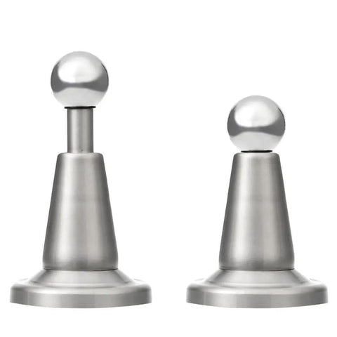 DS002 Stainless Steel Modern Soft Catch Magnetic Door Stop Wall Mount In Brushed Satin Nickel, front view