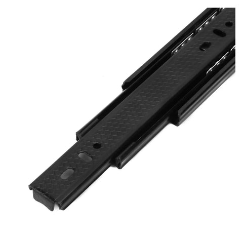 Heavy Duty Bottom Mounted Drawer Slides Runners Concealed Cabinet Hardware Built Tough, black undermount glide rail for smooth operation.