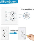 White Wall Plate Screws Kit With 46 Screws In Eight Lengths For 6-32 Thread shown on installed wall plate