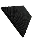 Heavy Hitter One Pack Egg Crate Foam Soundproof Wall Panels Top Shelf Acoustic Treatment For Music Studio And Bedroom Wall 48 By 24 By 2 Inches Black showing the textured surface.