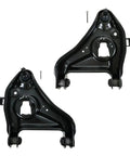 Heavy Duty Lower Control Arm And Ball Joint Pair Set For 2010 To 2011 Ford Ranger B Series Rwd front view showing durable black metal construction.