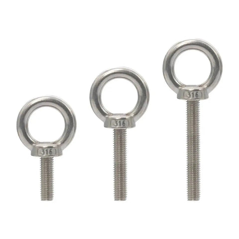 316 Stainless Steel Marine Eye Bolts Set Heavy Duty Ring Eye Bolts For Lifting And Hooks Beefy Workhorse Marine Hardware M5 M6 M8 M10 M12 M14 M16 Sizes Includes M10x30mm 2pcs Corrosion Resistant For Boats And Docks, three 316 eye bolts