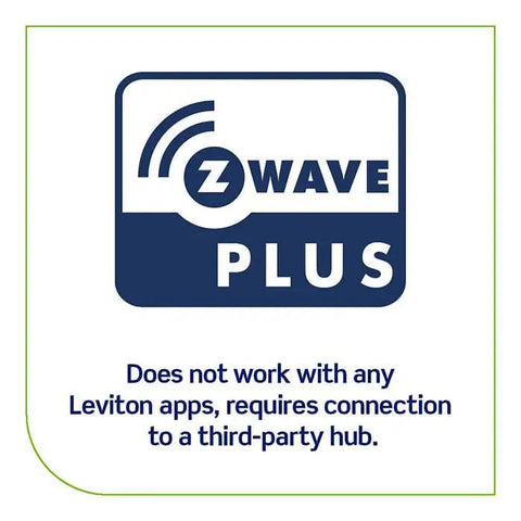 Z Wave Plus logo with notes on compatibility, featuring smart home integration details for Solid Smart Z Wave Plus Dimmer Switch.
