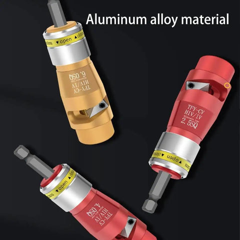 Heavy Duty Electric Wire Stripper That Clamps Right Onto Your Standard Hand Drill for copper prep, showcasing aluminum alloy tool heads.