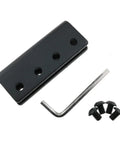 Bi Parting Sliding Barn Door Rail Adaptor For 1 9 16 Inch Flat Track Heavy Duty Connector To Extend Two Way Sliding Doors Black Finish Easy Install No Drill Required with screws and wrench