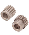 Two steel gears close-up, showing teeth and specifications "16T 48P". Not Electric Bike Chain Steel 420 106 Links Premium Cycling Chain.