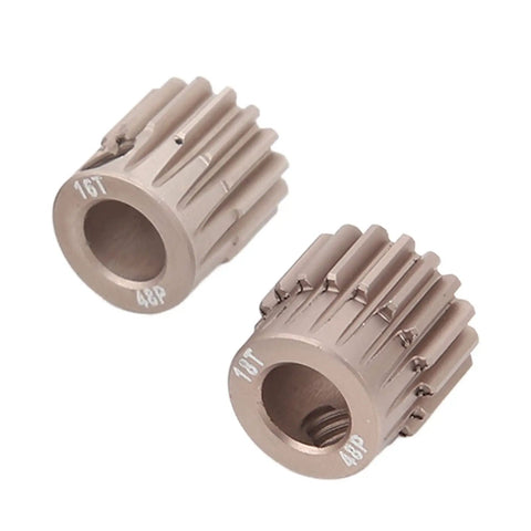 Two steel gears close-up, showing teeth and specifications "16T 48P". Not Electric Bike Chain Steel 420 106 Links Premium Cycling Chain.