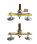 Heavy Duty Double Magnet Head Ground Clamp With N35 Neodymium Base For Fast Welding Setup On Flat Curved Metal Tables Or Poles Without Slippage Ever, showing dual magnet heads.